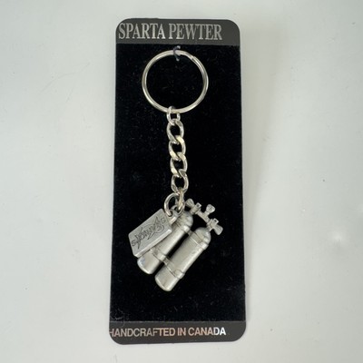 Sparta Pewter Keychain Scuba Diving Tanks Sharky's Handcrafted Canada Saudi Arab