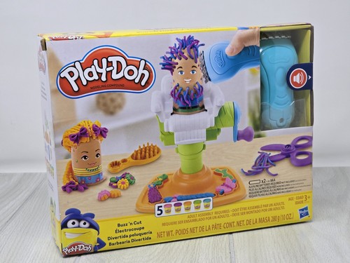 Play-Doh Buzz 'n Cut Fuzzy Pumper Barber Shop Toy w/Electric Buzzer & 5 colors - Picture 1 of 5