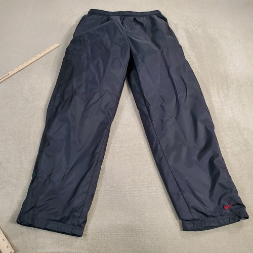 VINTAGE Nike Hose Herren Large schwarz gefüttert Windbreaker Jogginghose Baggy weites Bein Y2K