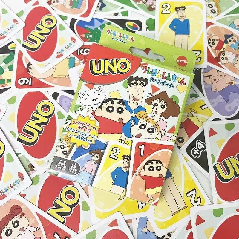 Mattel UNO Crayon Shin-chan Card Game Anime Shinnosuke Nohara Family Party Japan - Image 3 of 4