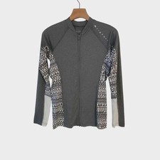 Rip Curl Rashguard Trestles Long Sleeve Full Zip Gray UV50 Swim Surf Medium NEW