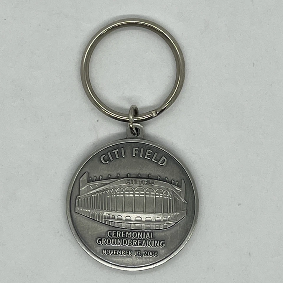 New York Mets Citi Field Groundbreaking Pewter Key Chain - Nov 13, 2006 - MINT - Image 2 of 2