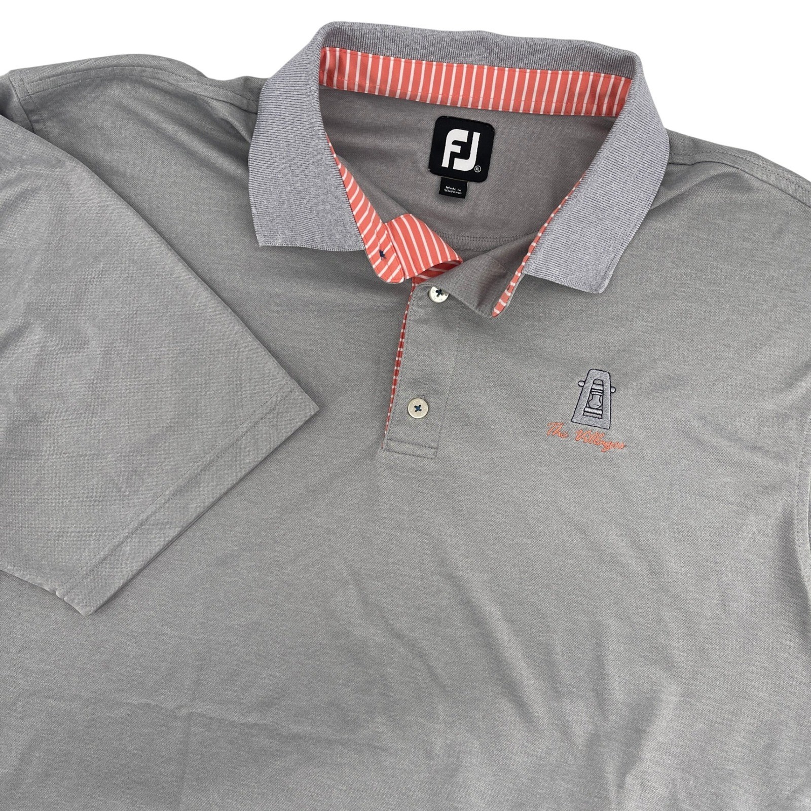 FootJoy FJ Golf Polo Shirt Mens XL Gray Short Sleeve Embroidered Logo