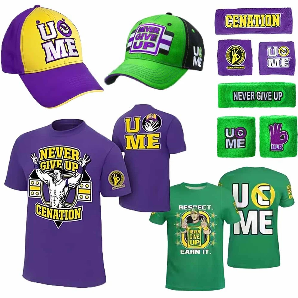 Hat T-shirt Wristbands for John Cena Costume jogger mens children boys gift - image 3 of 4