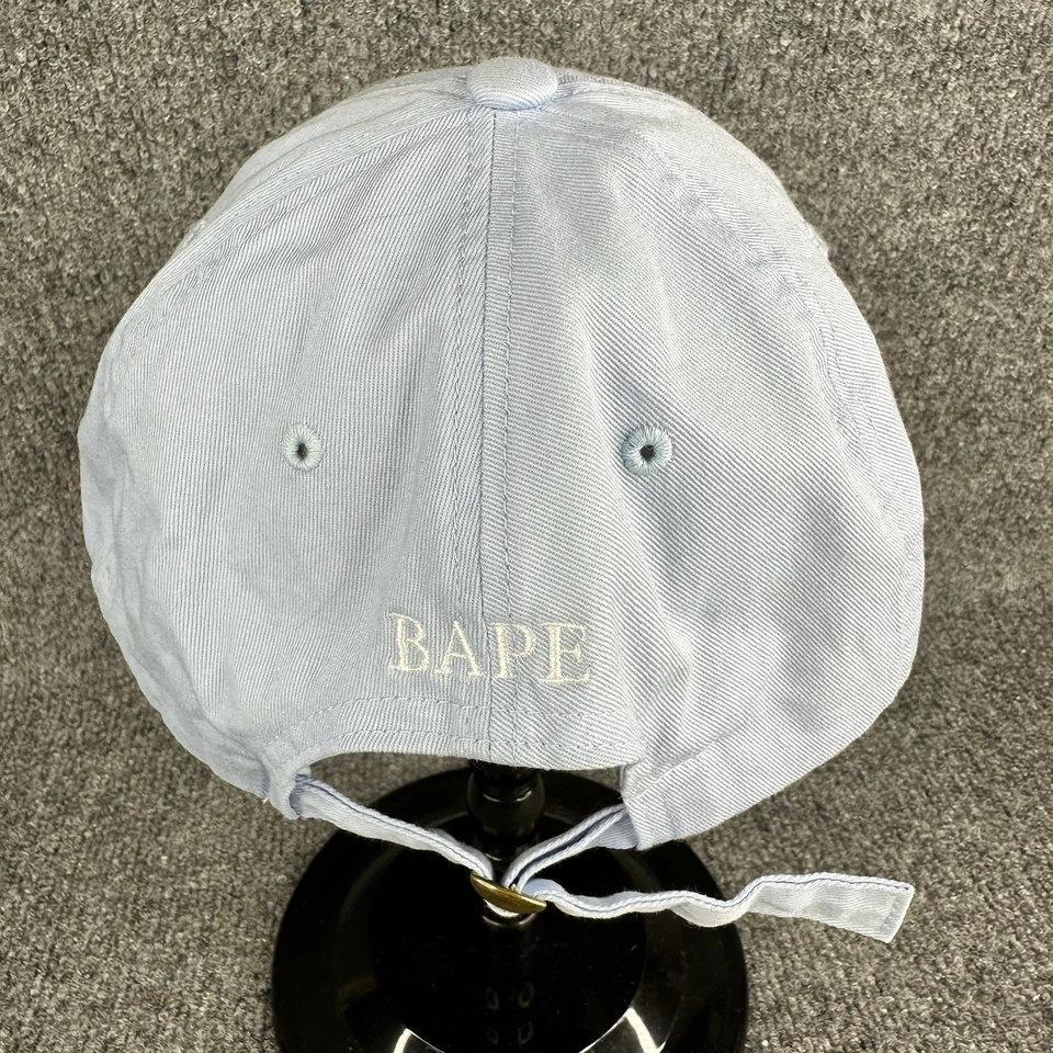 Gorra de béisbol BAPE A Bathing Ape bebé azul algodón sarga correa rara usada Foto 2 de 4
