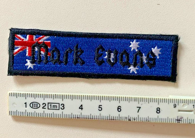 AC/DC  Patch (M247) Mark Evans  ca 9 cm * 2,5 cm ungebraucht Neu