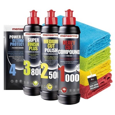 Autopolitur Set menzerna Polierpaste 1000 + 2500 + 3800 Auto Versiegelung