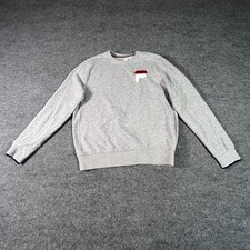 Fila Sweatshirt Men's M Gray Polyester Logo Embroidered Running Performance