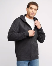 Hanes Full-Zip Hoodie Sweatshirt Ultimate Men's Heavyweight Hood Fleece sz S-3XL