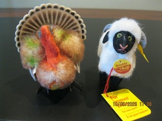 TWO (2) STEIFF MINIATURES: "TUCKY" THE TURKEY and "SNUCKI" THE GOAT.
