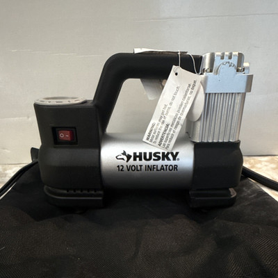 Husky HD12A 12V Portable Inflator 130psi Aluminum w/ Gauge Adapters & Fuse