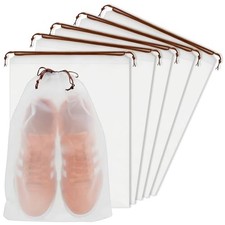 Shoe Bags for Travel 5 Pack 15.7 x 11.8 Inch Clear Waterproof Drawstring Storage
