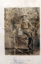 1917 Stanfield Oregon Cowboy Studio RPPC Photo Postcard COPY