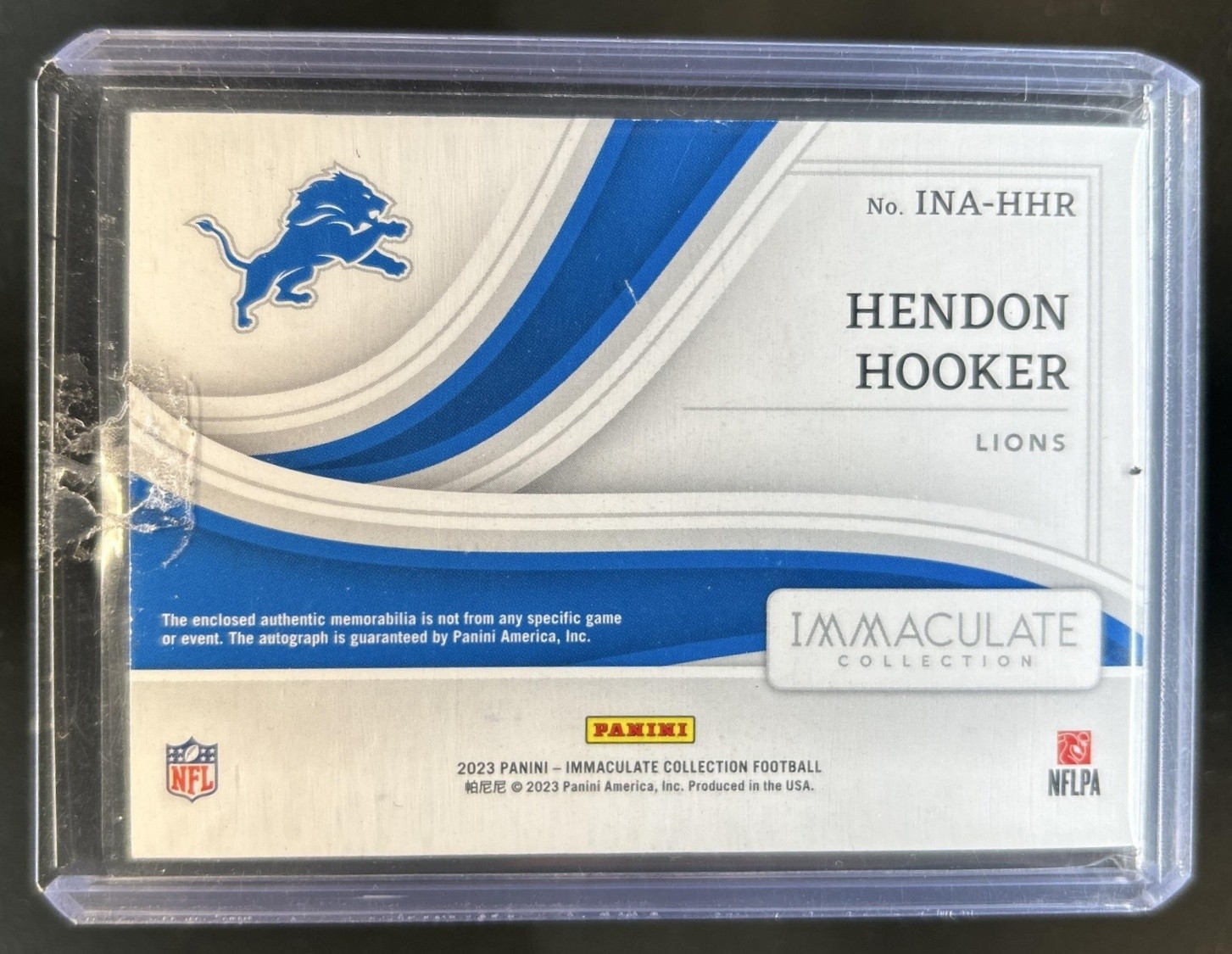 2023 Immaculate Hendon Hooker Numbers Rookie Patch Auto Autograph Emerald #/18 view 2