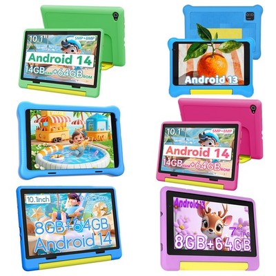 Kids Tablet 7/10inch Android 13 Tablets 32B 64GB 128GB Shockproof Blue ＆ Pink