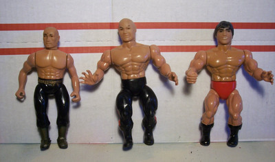 1984 1985 remco ninja, clawmaster Baron von raschke, rick martel figures lot (3)