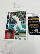 1984 TOPPS JUMBO 5 X 7 WADE BOGGS AUTOGRAPH BOSTON RED SOX JSA