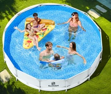 Round Above Ground Pool 12Ft x 30In Outdoor Frame Pool Set with Filter Pump