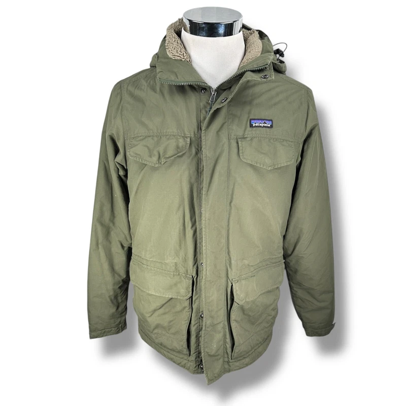 patagonia isthmus parka fleece lined full zip hood jacket