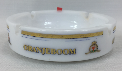 Oranjeboom Beer 5.75" Ashtray Dutch Netherlands White Glass Made in France - Picture 5 of 13