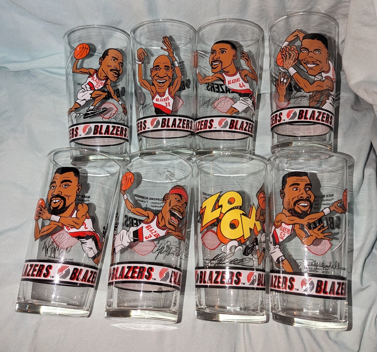 7 Portland Trail Blazers Vintage 1993-94 Dairy Queen Collector Glasses Vintage 1993-94 Portland Trail Blazers Dairy Queen Glass Set  main image 3