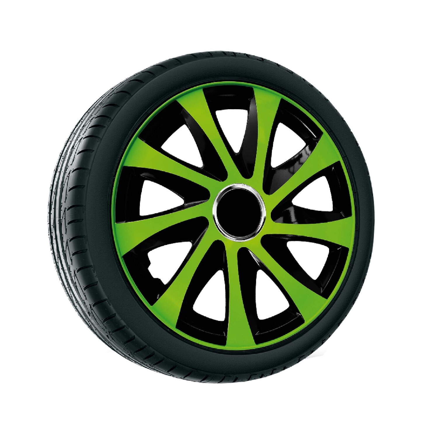 Enjoliveurs 13 pouces ABS Drift Extra NRM noirs et argent pour voiture universelle x4