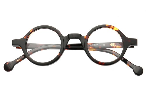 Round Retro Hipster Eyeglasses Frames Tortoise Vintage Full Rim Acetate Glasses - Picture 10 of 12