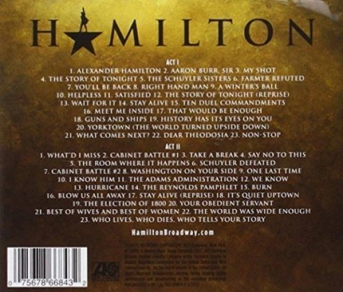 HAMILTON AN AMERICAN MUSICAL 2 CD 2015 75678668432 eBay
