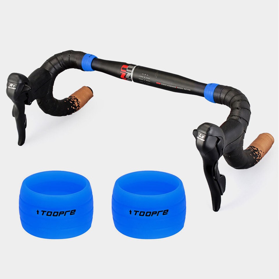2pcs Bike Handlebar Tape Fixing Rings Silicone AntiSkid Handle Strap