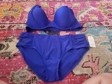 NEW NWT 3X 24 26 Womens Plus Royal blue swimsuit bikini set hot underwire cup