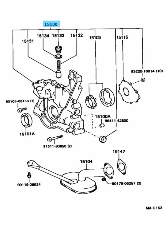 Conjunto de bomba de aceite E/G genuino 2JZ-GT 15100-46052 OEM TOYOTA SUPRA JZA80 1993-1998 Foto 4 de 4