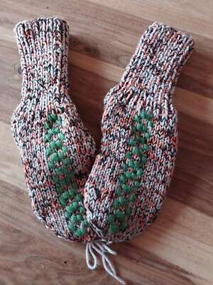 Handmade With Love Gestrickte Hüttenschuhe Hausschuhe Gr 34 35 36 Neu
