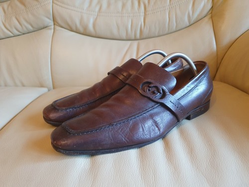 GUCCI Scarpe Da Uomo Marrone Pelle Mocassini UK 7 US 8 EU 42 vintage | eBay