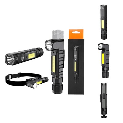 Torch with Magnet, LED Rechargeable Work Light Torch 90 Degrees, 5 Light Mode...
