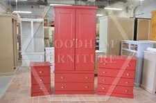 HANDMADE CAMBRIDGE 3 PIECE BEDROM SET IN RED (NOT FLATPACKED)