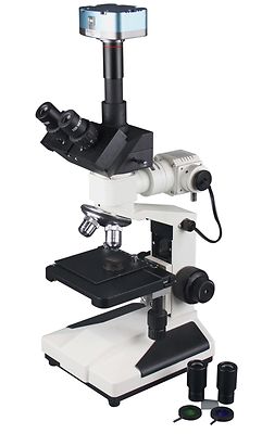 600x Professional Hair Fibre Wood Paint Metallurgical Microscope w 3Mp Camera