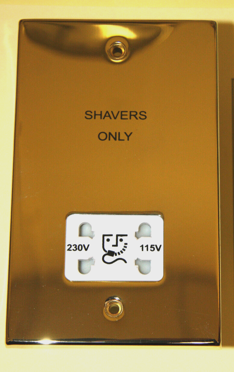 Newlec Decorative - NL8165/W - Polished Brass Dual Voltage Shaver Socket Unused