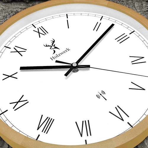 Holzwerk FREIBURG (FUNK) Holz Wanduhr, moderne 25 cm Designer Funkwanduhr - Bild 4 von 7
