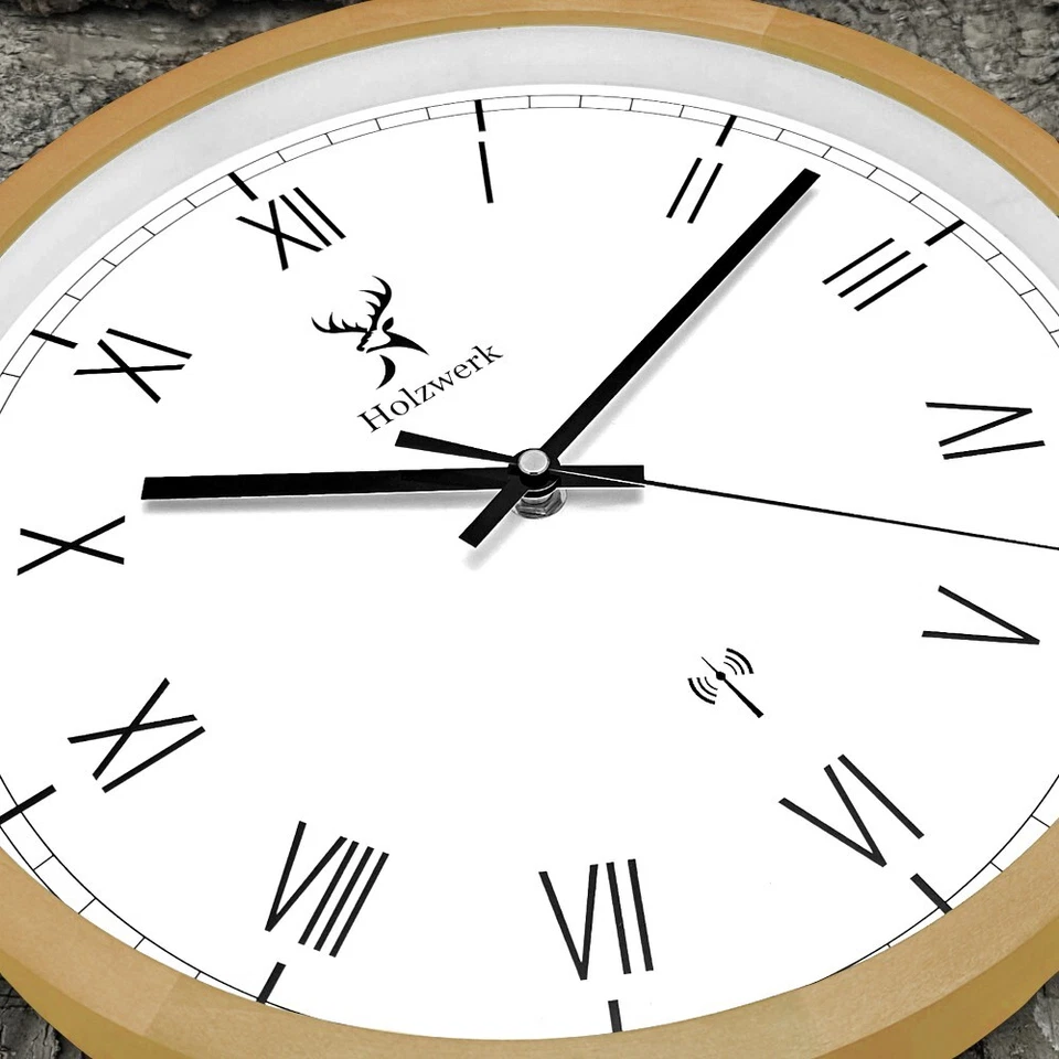 Holzwerk FREIBURG (FUNK) Holz Wanduhr, moderne 25 cm Designer Funkwanduhr - Bild 4 von 4