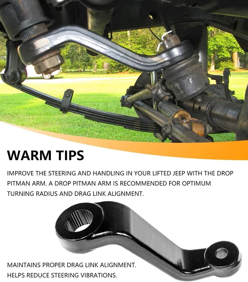 Drop Pitman Arm 6605 for Jeep Wrangler YJ TJ 1987-2006 Cherokee XJ MJ 1984-2001 Foto 4 de 4