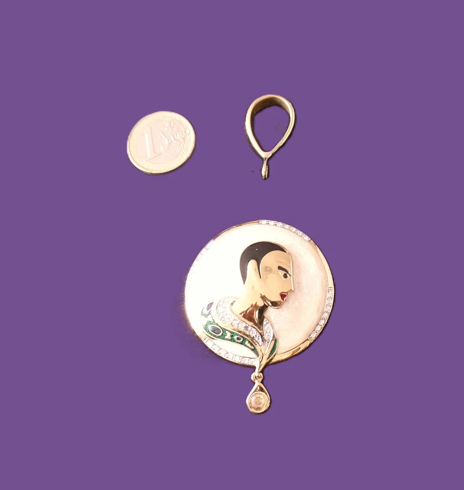 Bellissimo CIONDOLO/SPILLA con fiocco/occhiello di Pierre Lang - oro - come nuovo - Immagine 3 di 4