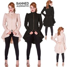 Banned Apparel 'rise Of Dawn' Gothic Victorian Steampunk Hi Low Bell Cuff Jacket