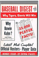 Baseball Digest April, 1969 Why Bowie Kuhn?-A
