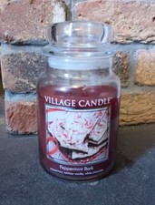 Rare retired scent Village YankeeCandle Peppermint Bark large jar mint Christmas