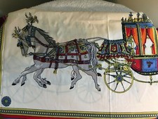 Ladies Scarf Horse And Carriage Large Red,Blue,Yellow, NEW
