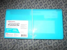 Office Blue Blue 13 Pockets A-Z Portable Expanding Filing Case