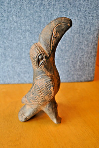 Vintage Columbian Style Ceramic Figural Toucan Ocarina Flute Whistle Beast