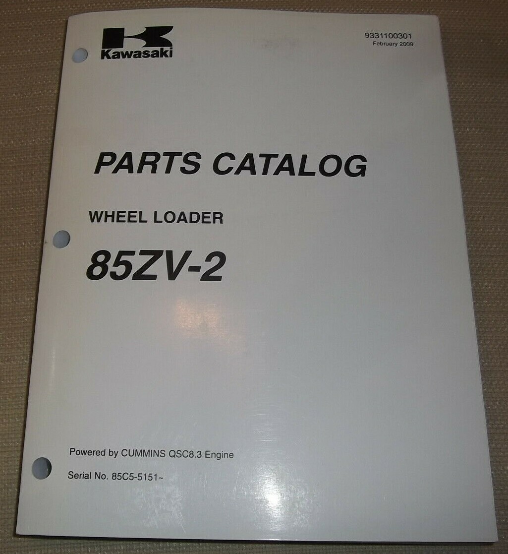 KAWASAKI 85ZV-2 WHEEL LOADER PARTS CATALOG MANUAL S/N 85C5-5151-UP