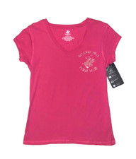 New BEVERLY HILLS Polo Club Women’s Short Sleeve T-Shirt Size S Pink Rhinestone