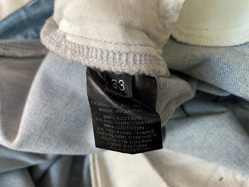 $1495 Balmain Light Blue Destroyed And Ribbed Biker Jeans Size 33 Spring 2015 - Picture 6 of 8